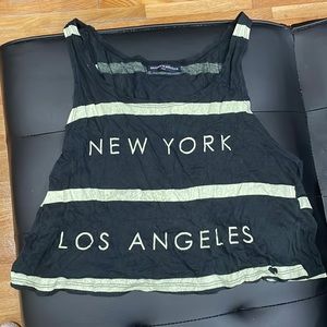 Crop tank top with stripes